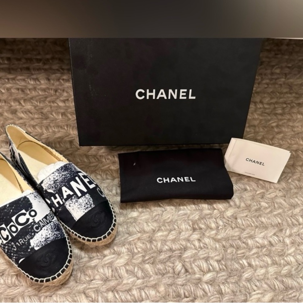 Chanel Black and White Espadrilles
